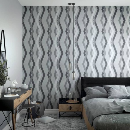 Topchic Papel de pared Graphic Lines Diamondss gris y negro de Noordwand, Papel pintado - Ref: Foro24-440464, Precio: 20,36 €...