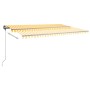 Toldo retráctil manual con luz LED amarillo y blanco 500x350 cm en Toldos | Comprar online en Foru.es