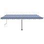 Toldo de pie automático azul y blanco 500x350 cm en Toldos | Comprar online en Foru.es