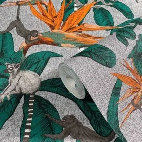 Topchic Papel de pared Monkey Jungle Leaves verde y gris de Noordwand, Papel pintado - Ref: Foro24-440460, Precio: 26,46 €, D...