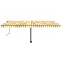 Toldo de pie automático amarillo y blanco 500x350 cm en Toldos | Comprar online en Foru.es