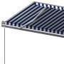Toldo de pie retráctil manual azul y blanco 600x350 cm en Toldos | Comprar online en Foru.es