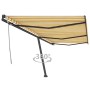 Toldo de pie retráctil manual amarillo y blanco 600x350 cm en Toldos | Comprar online en Foru.es