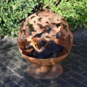 Esschert Design Brasero con pájaros cortadas a láser oxidado de Esschert Design, Chimeneas - Ref: Foro24-440999, Precio: 235,...