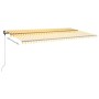 Toldo de pie retráctil manual amarillo y blanco 600x350 cm en Toldos | Comprar online en Foru.es