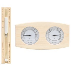 Higrotermógrafo y reloj de arena para sauna 2 en 1 madera pino en Piscinas | Comprar online en Foru.es