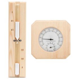 Higrotermógrafo y reloj de arena para sauna 2 en 1 madera pino en Piscinas | Comprar online en Foru.es
