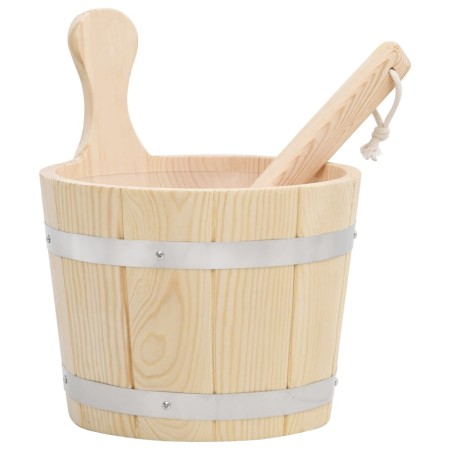 Set de cubeta y cucharón para sauna madera maciza de pino en Piscinas | Comprar online en Foru.es