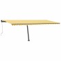 Toldo de pie automático amarillo y blanco 600x350 cm en Toldos | Comprar online en Foru.es