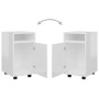 Armario auxiliar ruedas contrachapada blanco brillo 33x38x60 cm de vidaXL, Taquillas y armarios de almacenamiento - Ref: Foro...