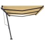 Toldo de pie automático amarillo y blanco 600x350 cm en Toldos | Comprar online en Foru.es