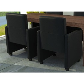 Sillas de comedor 2 unidades cuero sintético negro en Sillas de comedor | Comprar online en Foru.es