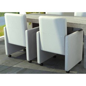 Sillas de comedor 2 unidades cuero sintético blanco en Sillas de comedor | Comprar online en Foru.es