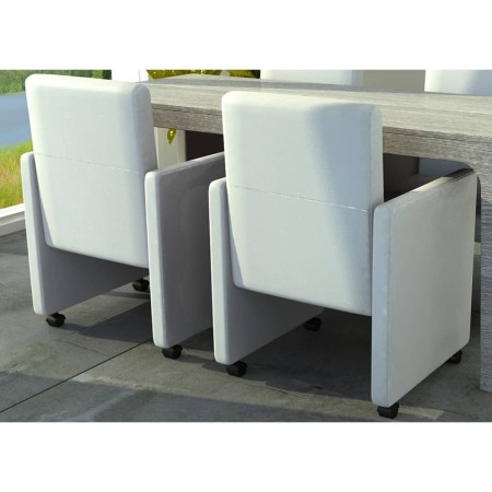 Sillas de comedor 2 unidades cuero sintético blanco en Sillas de comedor | Comprar online en Foru.es
