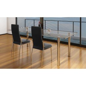 Sillas de comedor 2 unidades cuero sintético negro en Sillas de comedor | Comprar online en Foru.es