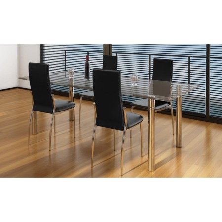 Sillas de comedor 4 unidades cuero sintético negro en Sillas de comedor | Comprar online en Foru.es