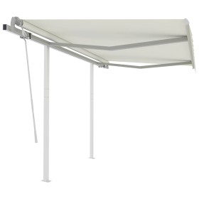 Toldo manual retráctil con postes color crema 3x2,5 m en Toldos | Comprar online en Foru.es