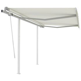 Toldo manual retráctil con postes color crema 3x2,5 m en Toldos | Comprar online en Foru.es
