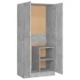 Armario de madera contrachapada gris hormigón 82,5x51,5x180 cm de vidaXL, Armarios roperos - Ref: Foro24-803438, Precio: 156,...