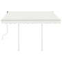 Toldo manual retráctil con postes color crema 3x2,5 m en Toldos | Comprar online en Foru.es