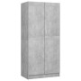 Armario de madera contrachapada gris hormigón 82,5x51,5x180 cm de vidaXL, Armarios roperos - Ref: Foro24-803438, Precio: 139,...