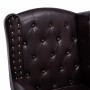 Sillón con reposapiés cuero sintético marrón oscuro en Sillones | Comprar online en Foru.es