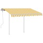 Toldo manual retráctil con postes amarillo y blanco 3x2,5 m en Toldos | Comprar online en Foru.es
