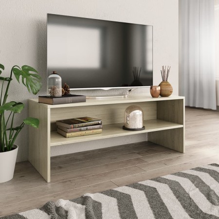 Mueble de TV madera contrachapada color roble 100x40x40cm en Muebles TV | Comprar online en Foru.es