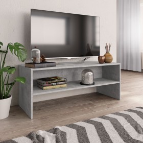 Mueble de TV madera contrachapada gris hormigón 100x40x40 cm en Muebles TV | Comprar online en Foru.es