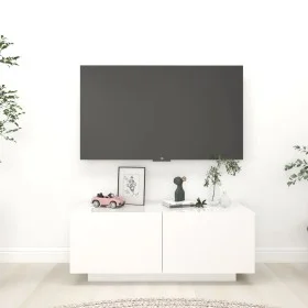 Mueble de TV madera contrachapada blanco brillo 100x35x40 cm de vidaXL, Muebles TV - Ref: Foro24-804442, Precio: 100,65 €, De...