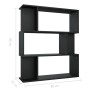 Estantería/divisor madera contrachapada negro 80x24x96 cm en Librerías y estanterías | Comprar online en Foru.es
