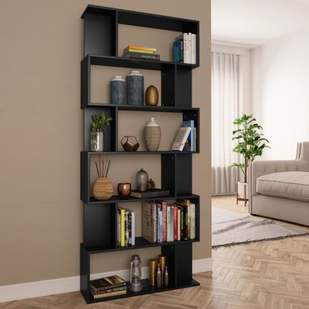 Estantería/divisor madera contrachapada negro 80x24x192 cm en Librerías y estanterías | Comprar online en Foru.es