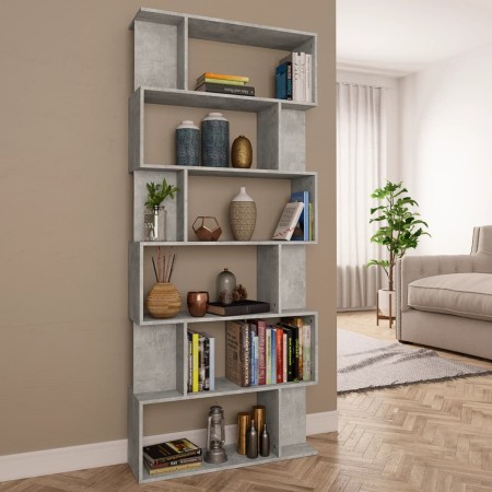 Estantería madera contrachapada gris hormigón 80x24x192cm en Librerías y estanterías | Comprar online en Foru.es