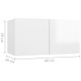 Muebles de salón colgantes blanco brillo 60x30x30 cm de vidaXL, Muebles TV - Ref: Foro24-804526, Precio: 40,06 €, Descuento: %