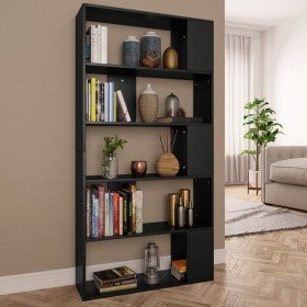 Estantería/divisor madera contrachapada negro 80x24x159 cm en Librerías y estanterías | Comprar online en Foru.es