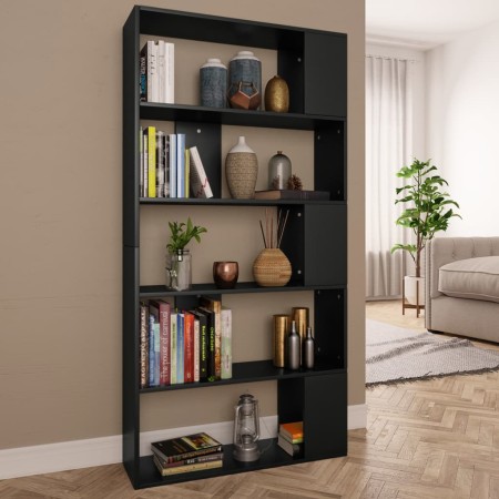 Estantería/divisor madera contrachapada negro 80x24x159 cm en Librerías y estanterías | Comprar online en Foru.es