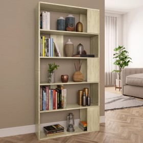 Estantería madera contrachapada color roble Sonoma 80x24x159 cm en Librerías y estanterías | Comprar online en Foru.es