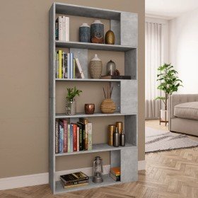 Estantería madera contrachapada gris hormigón 80x24x159cm en Librerías y estanterías | Comprar online en Foru.es