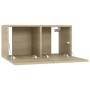 Muebles de salón colgantes 2 uds roble Sonoma 60x30x30 cm de vidaXL, Muebles TV - Ref: Foro24-804518, Precio: 67,40 €, Descue...