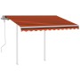 Toldo manual retráctil con postes naranja y marrón 3x2,5 m en Toldos | Comprar online en Foru.es