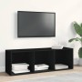 Estantería libros/mueble TV contrachapada negro 36x30x114 cm en Librerías y estanterías | Comprar online en Foru.es