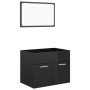 Set muebles de baño 2 piezas madera de ingeniería negro brillo de vidaXL, Muebles de baño - Ref: Foro24-804789, Precio: 51,58...