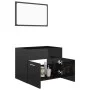 Set muebles de baño 2 piezas madera de ingeniería negro brillo de vidaXL, Muebles de baño - Ref: Foro24-804789, Precio: 50,84...