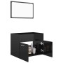 Set muebles de baño 2 piezas madera de ingeniería negro brillo de vidaXL, Muebles de baño - Ref: Foro24-804789, Precio: 51,58...