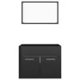 Set muebles de baño 2 piezas madera de ingeniería negro brillo de vidaXL, Muebles de baño - Ref: Foro24-804789, Precio: 50,84...