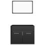 Set muebles de baño 2 piezas madera de ingeniería negro brillo de vidaXL, Muebles de baño - Ref: Foro24-804789, Precio: 51,58...