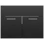 Set muebles de baño 2 piezas madera de ingeniería negro brillo de vidaXL, Muebles de baño - Ref: Foro24-804789, Precio: 50,84...
