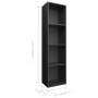 Estantería libros/mueble TV contrachapada negro 36x30x143 cm en Librerías y estanterías | Comprar online en Foru.es