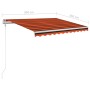 Toldo manual retráctil con postes naranja y marrón 3x2,5 m en Toldos | Comprar online en Foru.es