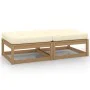 Taburetes de jardín con cojines 2 uds madera pino marrón miel de vidaXL, Sofás modulares de exterior - Ref: Foro24-805743, Pr...